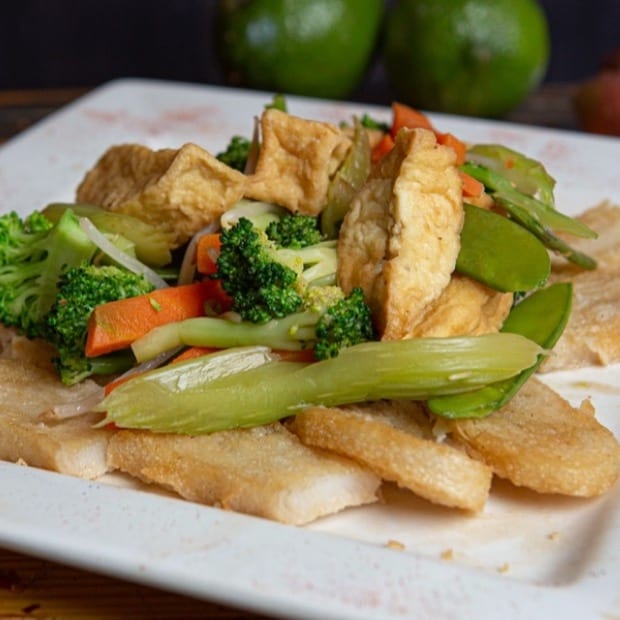 Vegetarian Pan-Fried Noodle (Pho Ap Chao Chay).